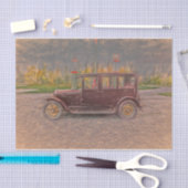 Vintage antike Rustikale Landschaftsbraun Seidenpapier (Handwerk)