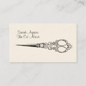 Vintage antike Schere Haarstiel Visitenkarte (Rückseite)