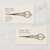 Vintage antike Schere Haarstiel Visitenkarte (Vorne/Hinten)