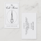 Vintage antike Schere Haarstiel Visitenkarte (Vorne/Hinten)