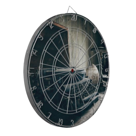 Vintage antike Schreibmaschine Dartscheibe (Vorderseite Links)