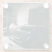 Vintage antike Schreibmaschine Glasuntersetzer (Rückseite)