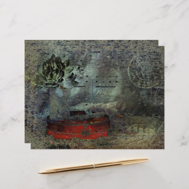 Vintage antike Schwarz Alte Script-Noten (Vorderseite/Rückseite Beispiel)