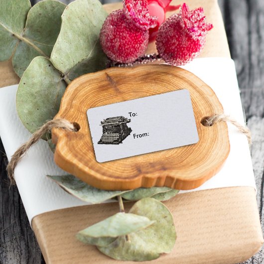 Vintage antike schwarze altmodische Schreibmaschin Adressaufkleber