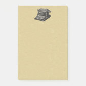 Vintage antike schwarze altmodische Schreibmaschin Post-it Klebezettel (Vorderseite)