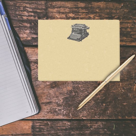 Vintage antike schwarze altmodische Schreibmaschin Post-it Klebezettel