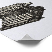 Vintage antike schwarze altmodische Schreibmaschin Poster (Ecke)