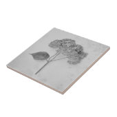 Vintage-antike schwarze und weiße Hortensien-Blume Fliese (Seite)