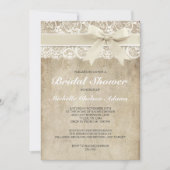 Vintage antike Spitze der Brautpartyeinladung | Einladung (Vorderseite)