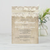 Vintage antike Spitze der Brautpartyeinladung | Einladung (Stehend Vorderseite)