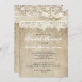 Vintage antike Spitze der Brautpartyeinladung | Einladung (Vorne/Hinten)