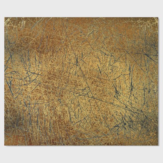 Vintage antike Textur Gelbe Goldkratzer Geschenkpapier (Flach)