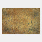 Vintage antike Textur Gelbe Goldkratzer Geschenkpapier Set (Vorderseite)