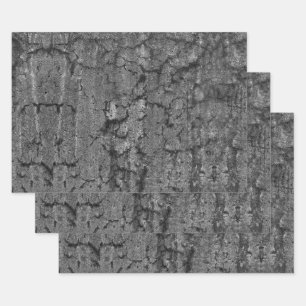 Vintage antike Textur Schwarz-Weiß-Grunge Geschenkpapier Set
