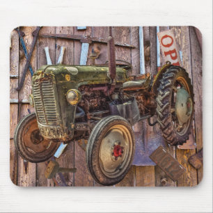 Vintage antike Traktoren Vintage Werkzeuge Mousepad