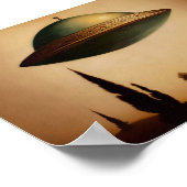 Vintage antike Ufo Kunst-Malerei Poster (Ecke)