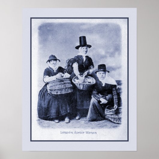 Vintage antike walisische Austernfrauen Poster (Vorne)