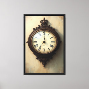 Vintage antike Wand Uhr Kunstdrucken Leinwanddruck