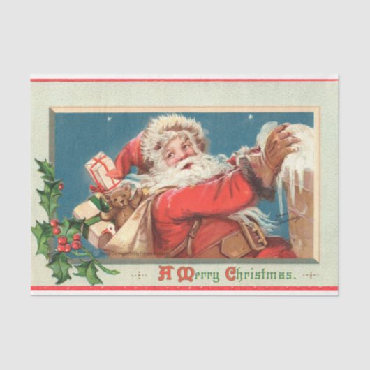 Vintage antike Weihnachtsfeier Seidenpapier (Vorderseite)