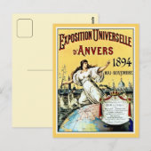 Vintage antike Weltausstellung Antwerpen 1894 Postkarte (Vorne/Hinten)