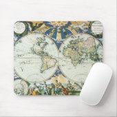 Vintage antike Weltkarte, 1666 von Pieter Goos Mousepad (Mit Mouse)