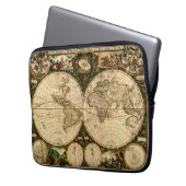 Vintage antike Weltkarte Laptopschutzhülle (Vorderseite Links)