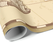 Vintage antike Weltkarte mit Ländergrenzen Geschenkpapier (Rolleneckpunkt)