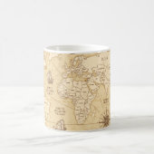 Vintage antike Weltkarte mit Ländergrenzen Kaffeetasse (Mittel)