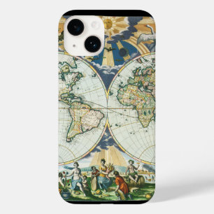 Vintage antike Weltkarte von Pieter Goos, 1666 Case-Mate iPhone Hülle