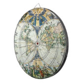 Vintage antike Weltkarte von Pieter Goos, 1666 Dartscheibe (Vorderseite rechts)