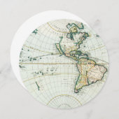 Vintage antike Weltkarte von Pieter Goos, 1666 Einladung (Vorne/Hinten)