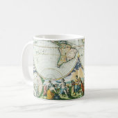 Vintage antike Weltkarte von Pieter Goos, 1666 Kaffeetasse (Vorderseite Links)