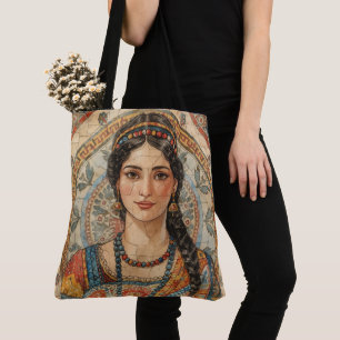 Vintage, Antikes Griechenland Frauen Stil, Mosaik, Tasche