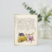 Vintage antikkalligraphische botanische Darstellun Feiertagspostkarte (Stehend Vorderseite)