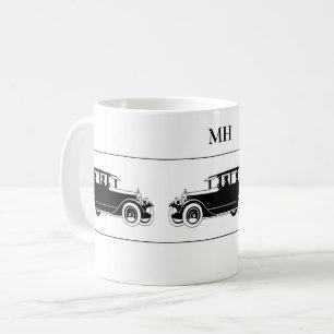 Vintage Antique Autos Schwarz Weiß Benutzerdefinie Kaffeetasse