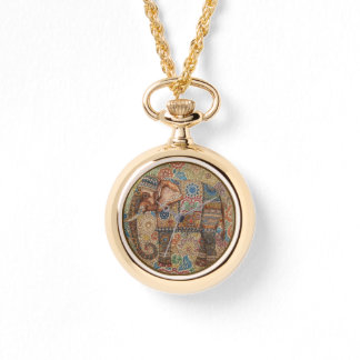 Vintage, Antique Elephant,Batik Pattern Armbanduhr