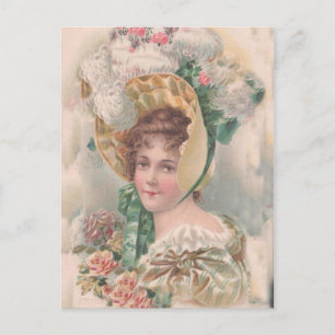 Vintage Antique Flapper, Porträts von Frauen, Postkarte