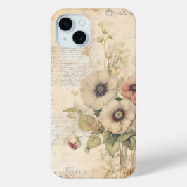 Vintage Antique Flowers Floral Junk Journal  Case-Mate iPhone Hülle