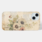 Vintage Antique Flowers Floral Junk Journal  Case-Mate iPhone Hülle (Rückseite (Horizontal))