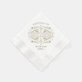 Vintage Antique Gold Blüh Wedding Monogram Serviette (Ecke)