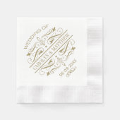 Vintage Antique Gold Blüh Wedding Monogram Serviette (Vorderseite)