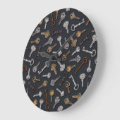 Vintage & Antique Keys Große Wanduhr (Winkel)