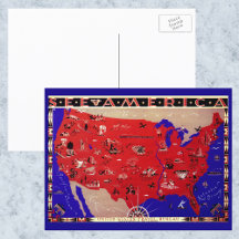 Vintage Antique Map USA, USA