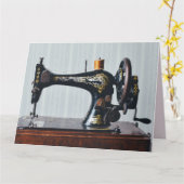 VINTAGE ANTIQUE-SCHAUMASCHINE HELLO-KARTE KARTE (Gelbe Blume)