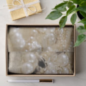 Vintage Antique Sepia Brown White Pearls Textur Seidenpapier (Geschenk)