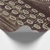 Vintage Antique Sepia Tone Alte Schreibmaschine Geschenkpapier (Ecke)