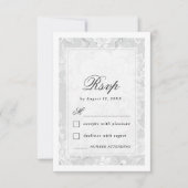 Vintage Antique White Lace Wedding RSVP Karte (Vorderseite)