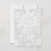 Vintage Antique White Lace Wedding RSVP Karte (Rückseite)