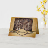 Vintage Antiquitäten Holzbearbeitung Geburtstag Karte (Gelbe Blume)