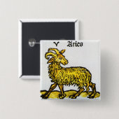 Vintage Anzeichen des Diakoms, Aries the Ram Button (Vorne & Hinten)